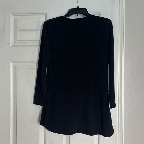 Lauren Ralph Lauren Women's Black Keyhole Peplum Blouse Size S - Picture 6 of 6